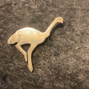 Vintage Sterling Silver Emu Brooch
